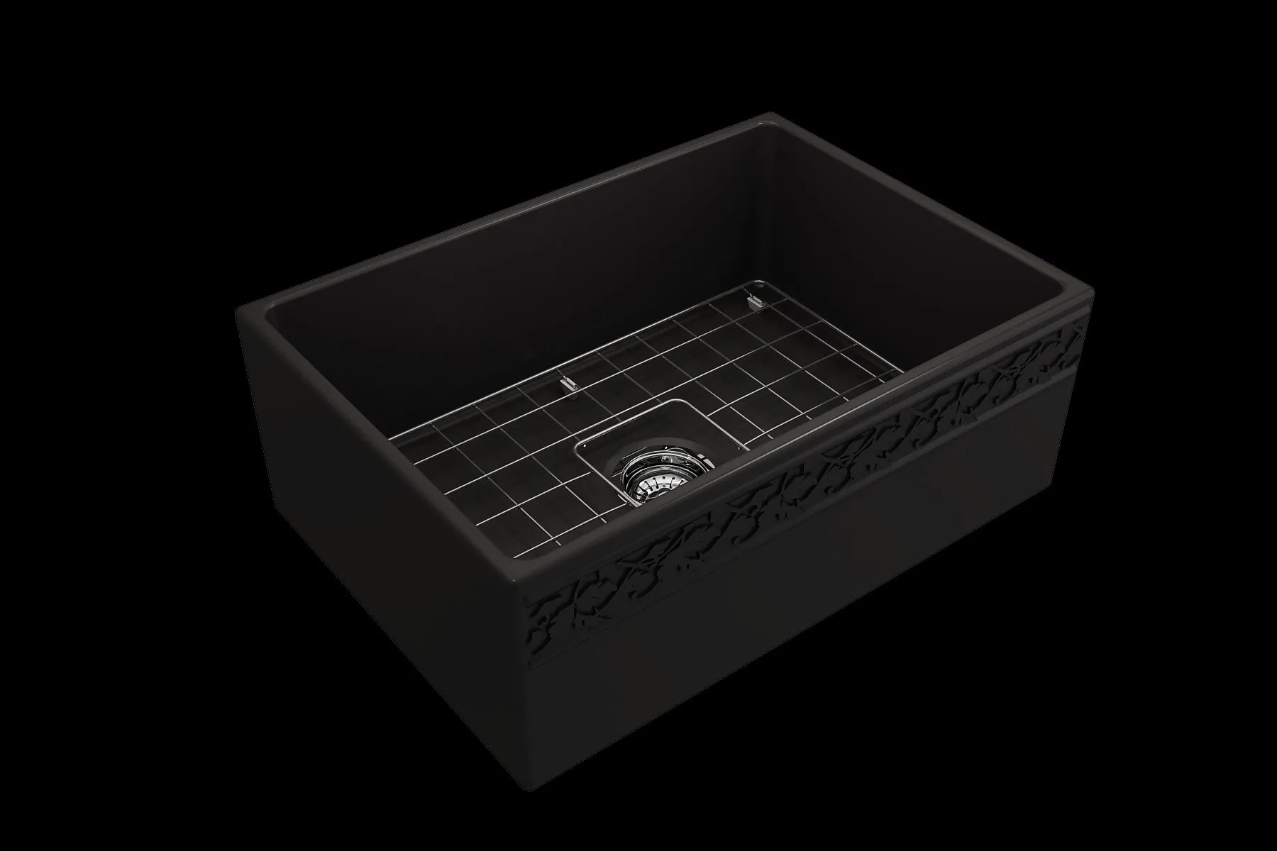 Vigneto 27" x 19" x 10" Single-Basin Farmhouse Apron Front Kitchen Sink in Matte Black