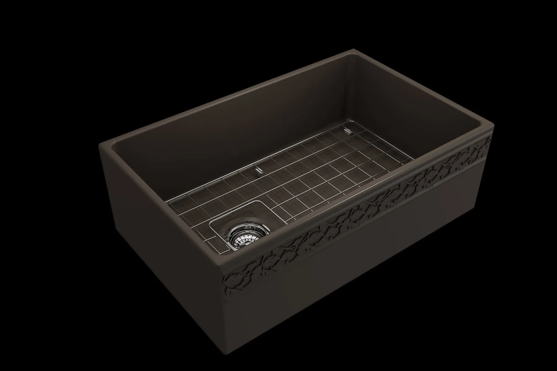 Vigneto 30" x 19" x 10" Single-Basin Farmhouse Apron Front Kitchen Sink in Matte Brown