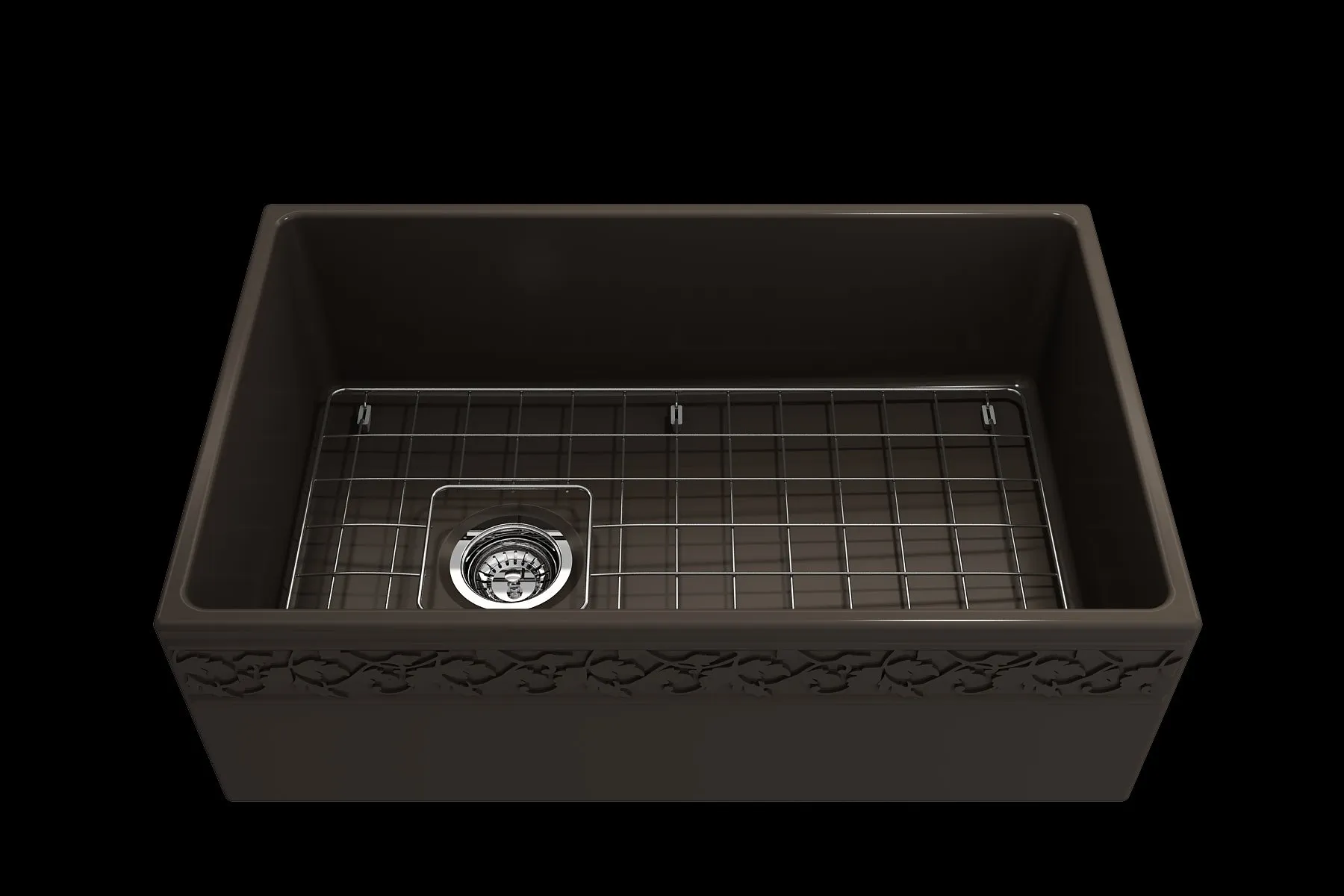 Vigneto 30" x 19" x 10" Single-Basin Farmhouse Apron Front Kitchen Sink in Matte Brown