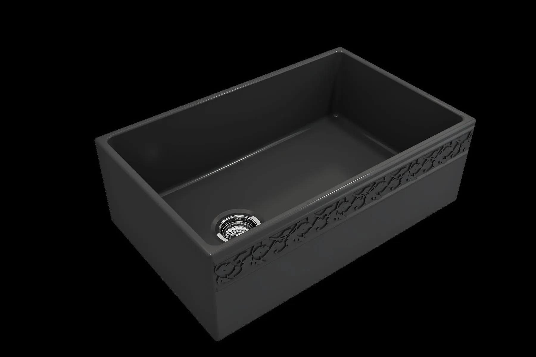 Vigneto 30" x 19" x 10" Single-Basin Farmhouse Apron Front Kitchen Sink in Matte Dark Gray