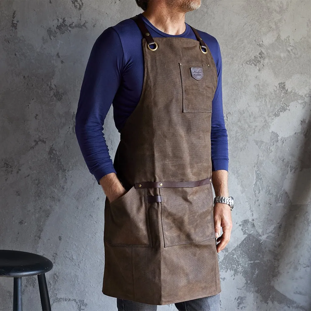 Waxed Canvas & Leather Apron