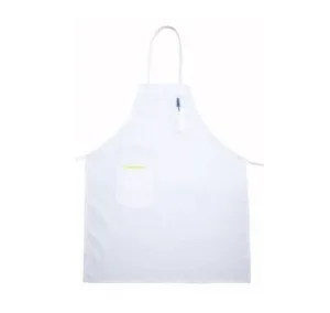 Winco BA-PWH White Full Length Bib Apron W/ Pocket