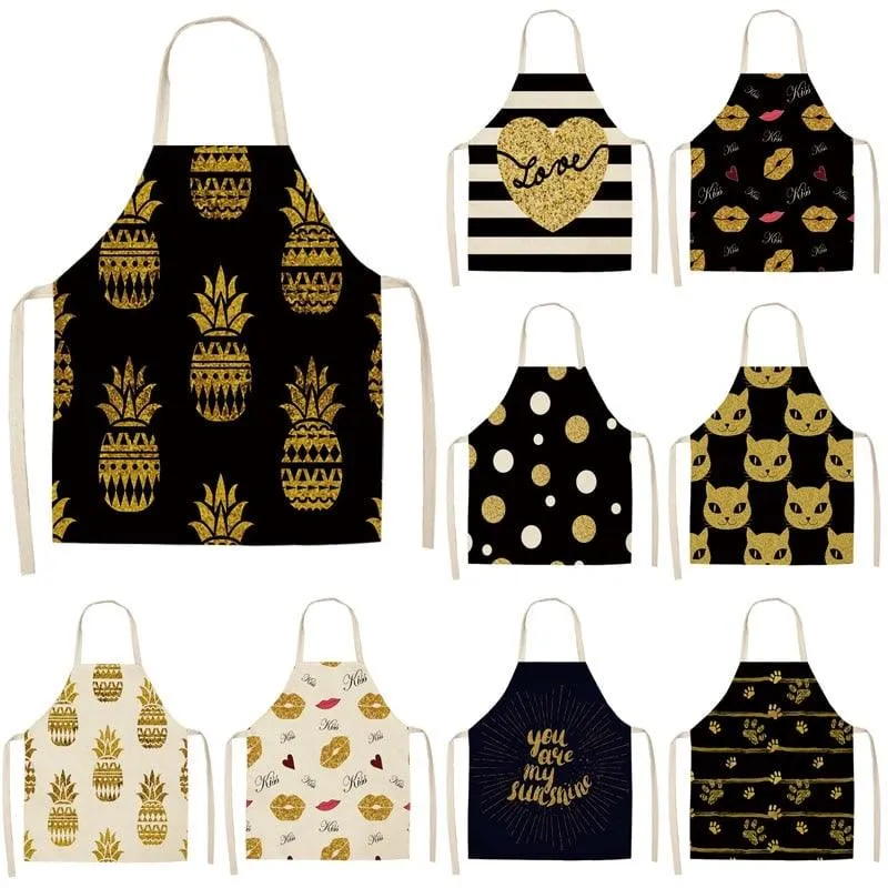 Women's Bronze Patterned Kitchen Apron