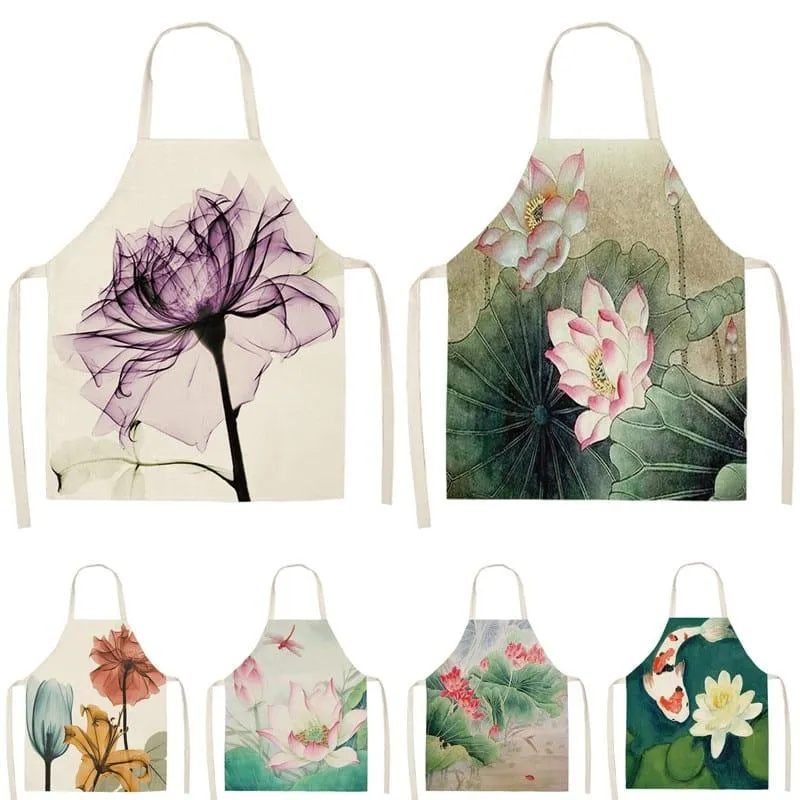 Women's Flower Printed Cotton Apron