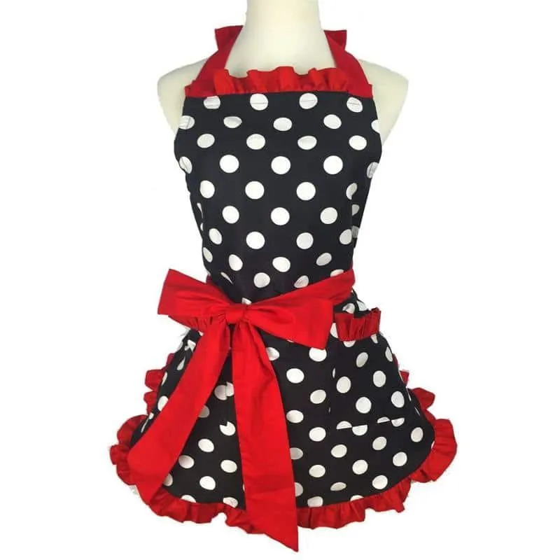 Women's Retro Polka Dot Kitchen Apron