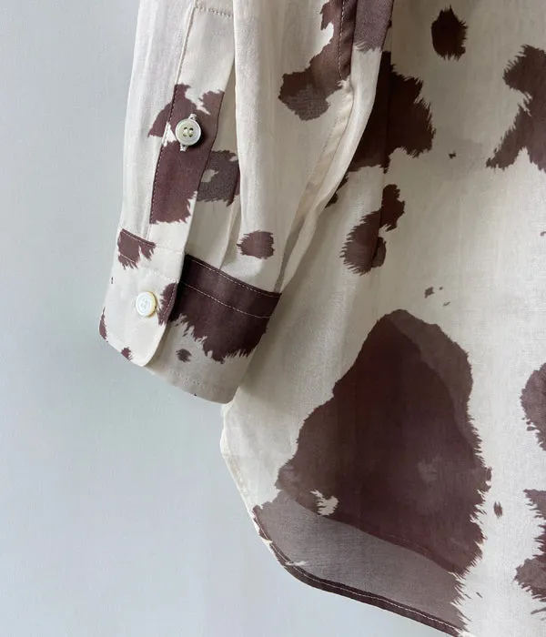 WRYHT/ONE-PIECE COLLAR BLOUSE/COW(ESPRESSO)