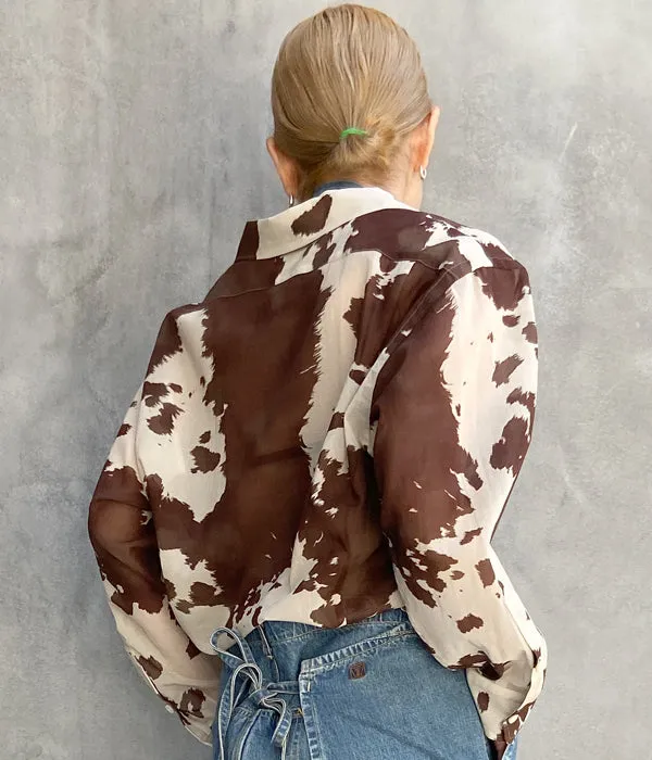 WRYHT/ONE-PIECE COLLAR BLOUSE/COW(ESPRESSO)