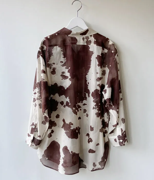 WRYHT/ONE-PIECE COLLAR BLOUSE/COW(ESPRESSO)